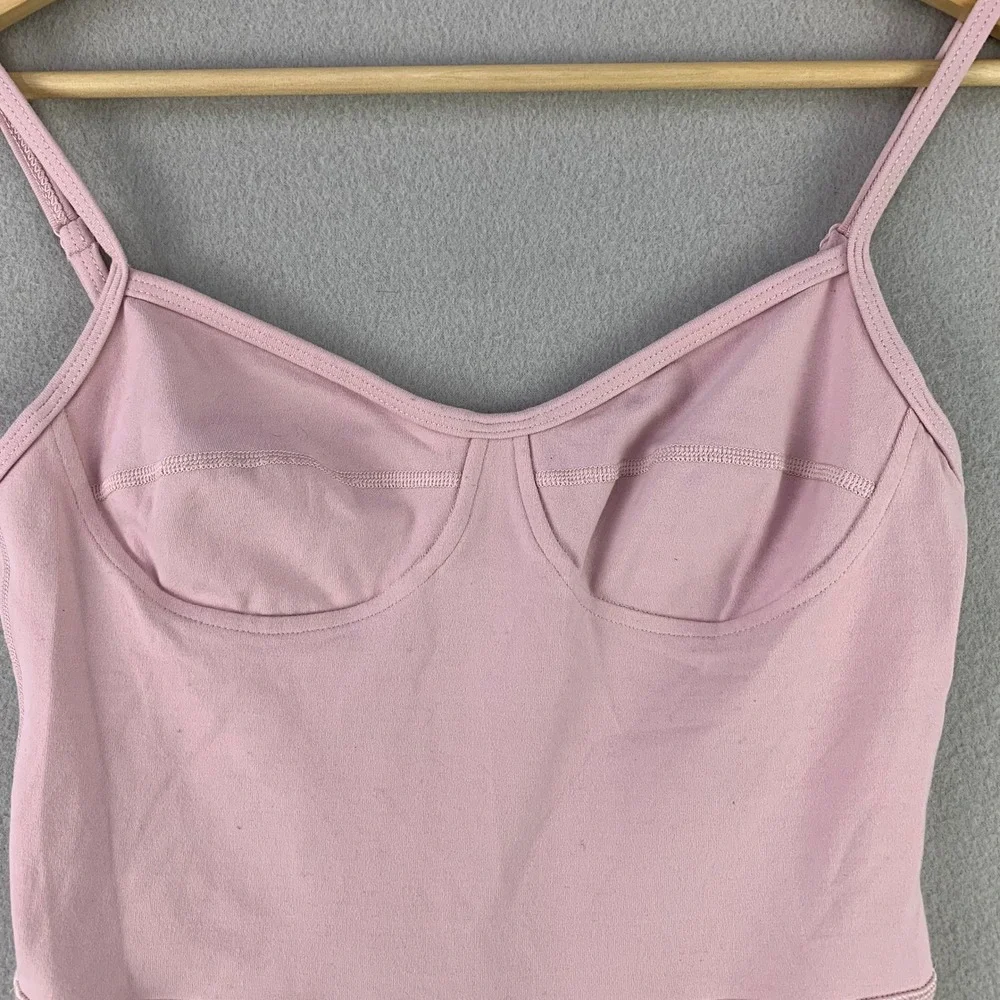 Wilfred Free Aritzia Divinity Romper Women Small Pink Bodysuit Shorts Athletic